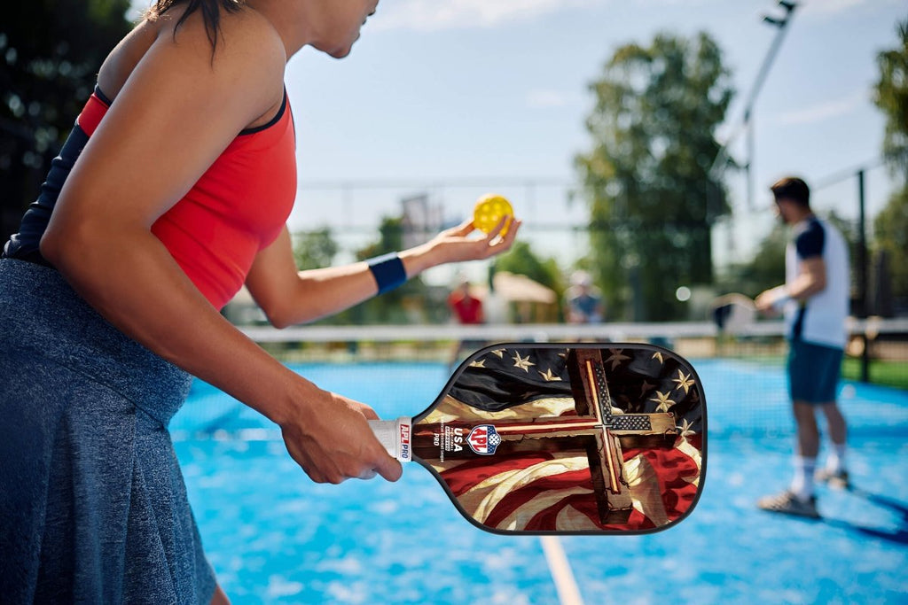 APL - Cross Flag | 16mm Carbon Fiber | Best Pickleball Paddles | American Pickleball League