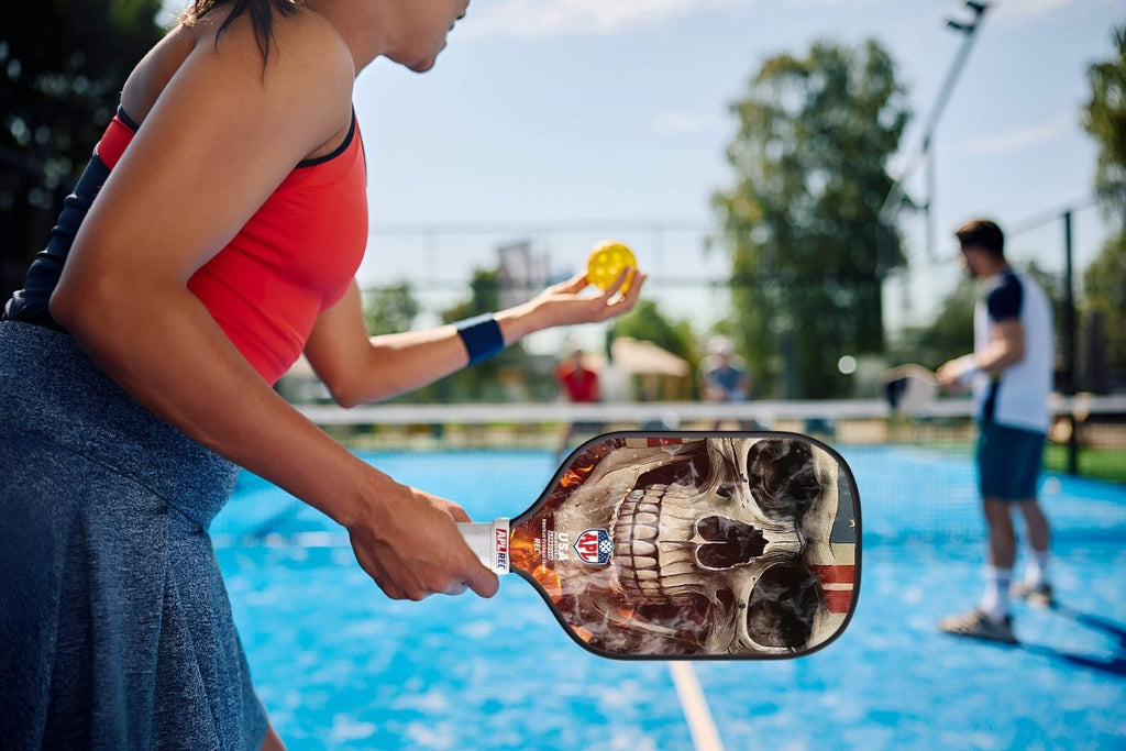 APL - Smoky Skull Pickleball Paddle | 16mm Carbon Fiber | Best Pickleball Paddles | American Pickleball League