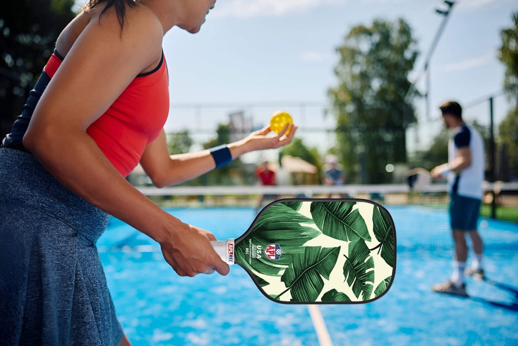 APL - Green Leaves Pickleball Paddle | 16mm Carbon Fiber | Best Pickleball Paddles | American Pickleball Leage