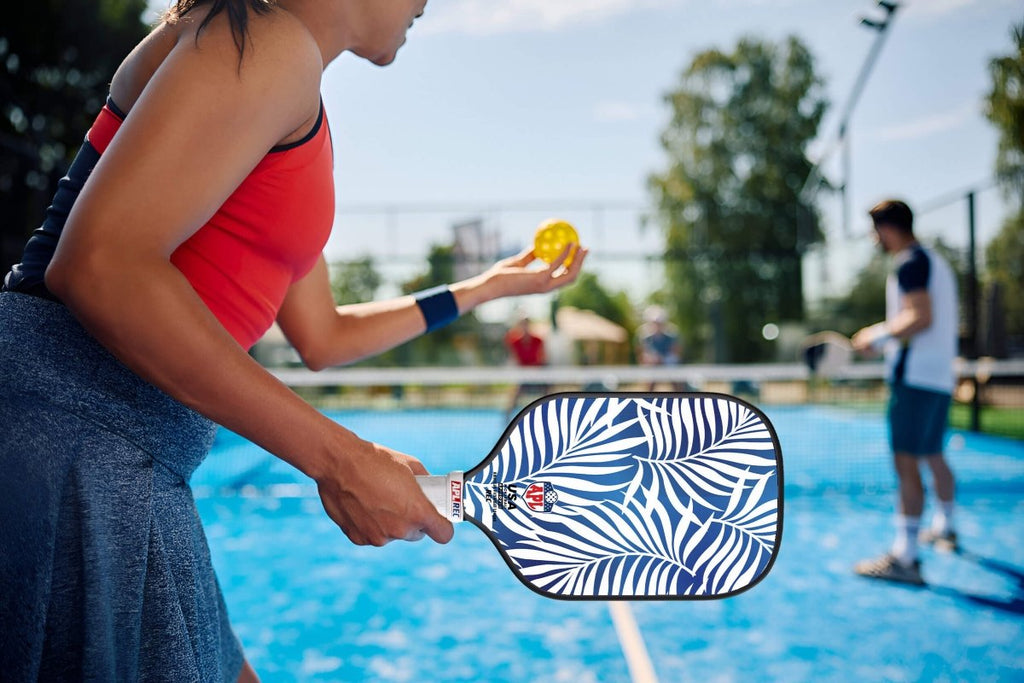 APL - White Leaves Pickleball Paddle | 16mm Carbon Fiber | Best Pickleball Paddles | American Pickleball League