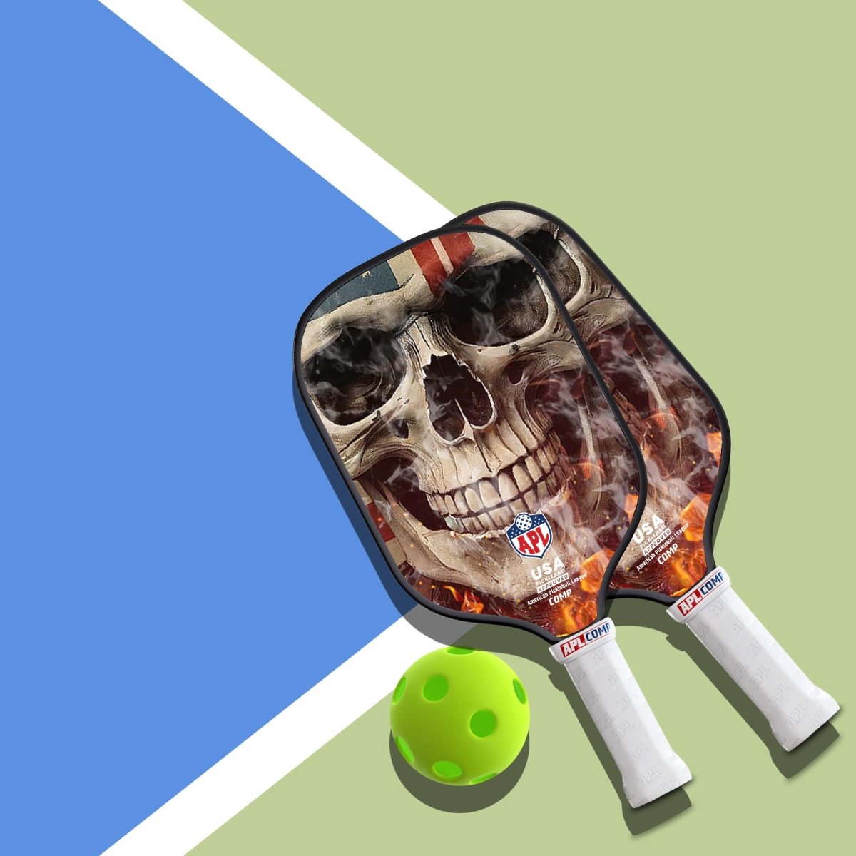 APL - Smoky Skull Pickleball Paddle | 16mm Carbon Fiber | Best Pickleball Paddles | American Pickleball League
