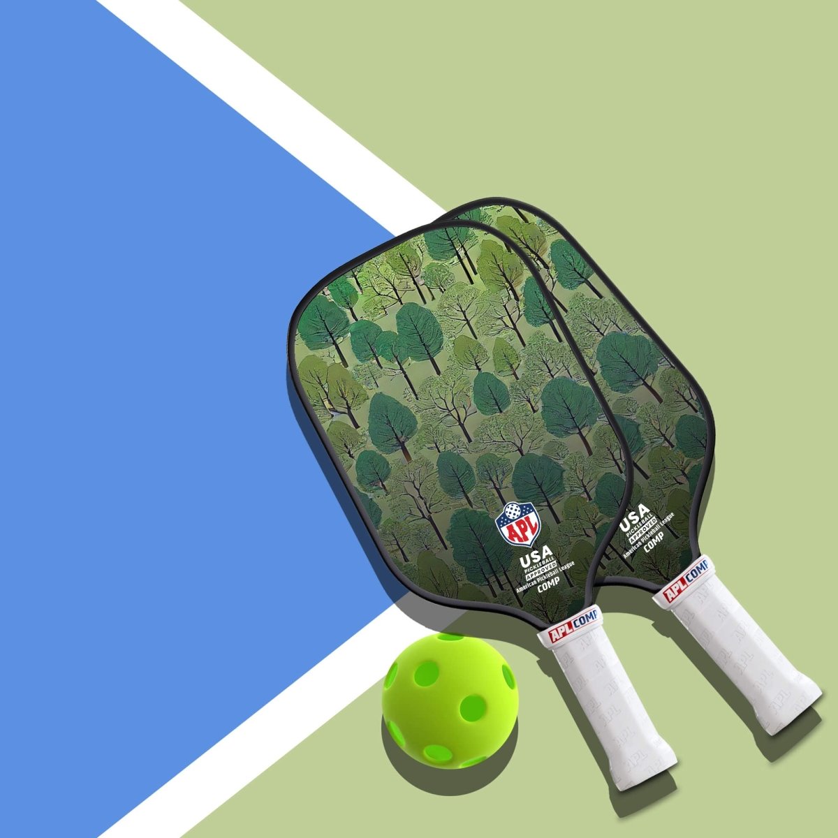APL - Trees Pickleball Paddle | 16mm Carbon Fiber | Best Pickleball Paddles | American Pickleball League