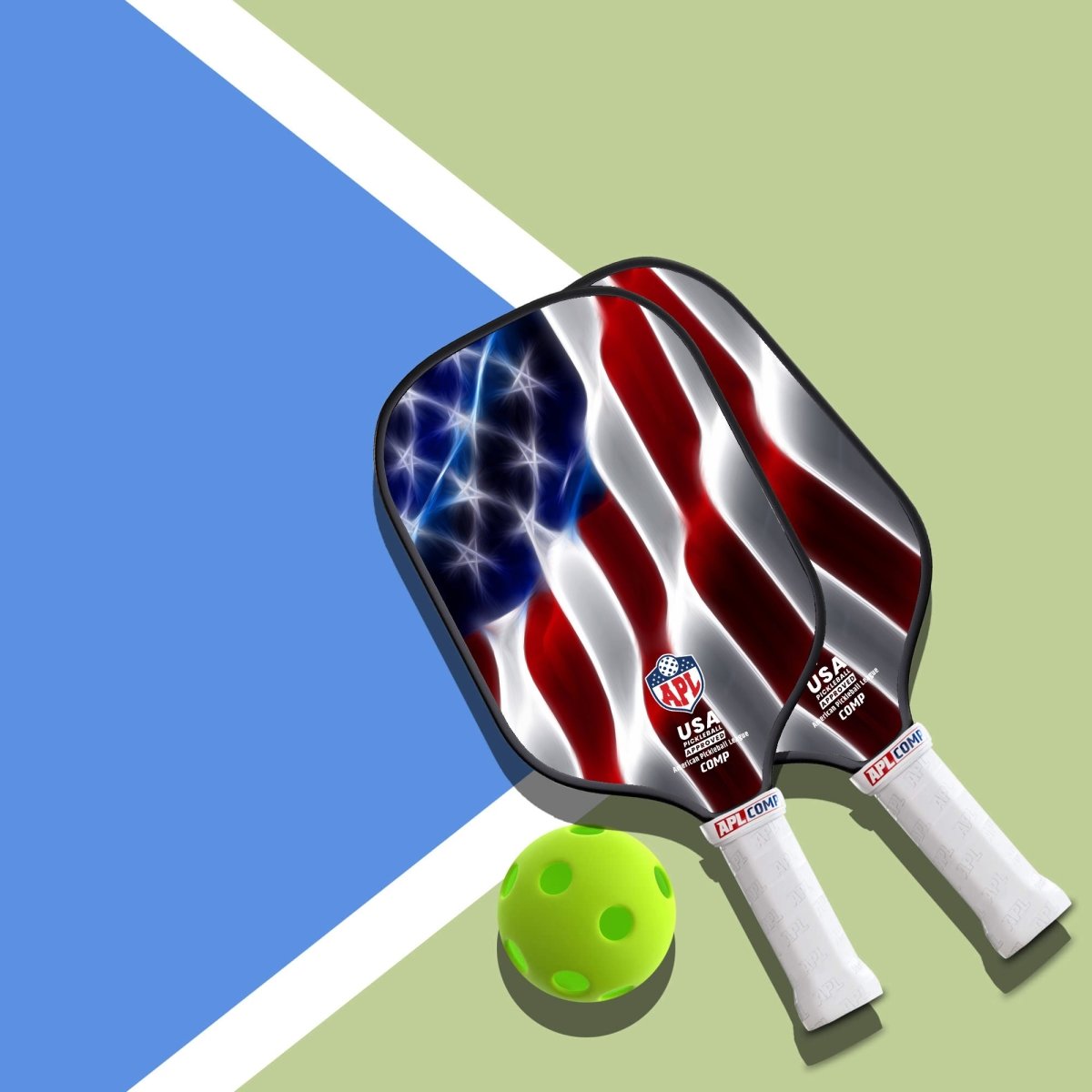 APL - Waving Flag Pickleball Paddle | 16mm Carbon Fiber | Best Pickleball Paddles | American Pickleball League