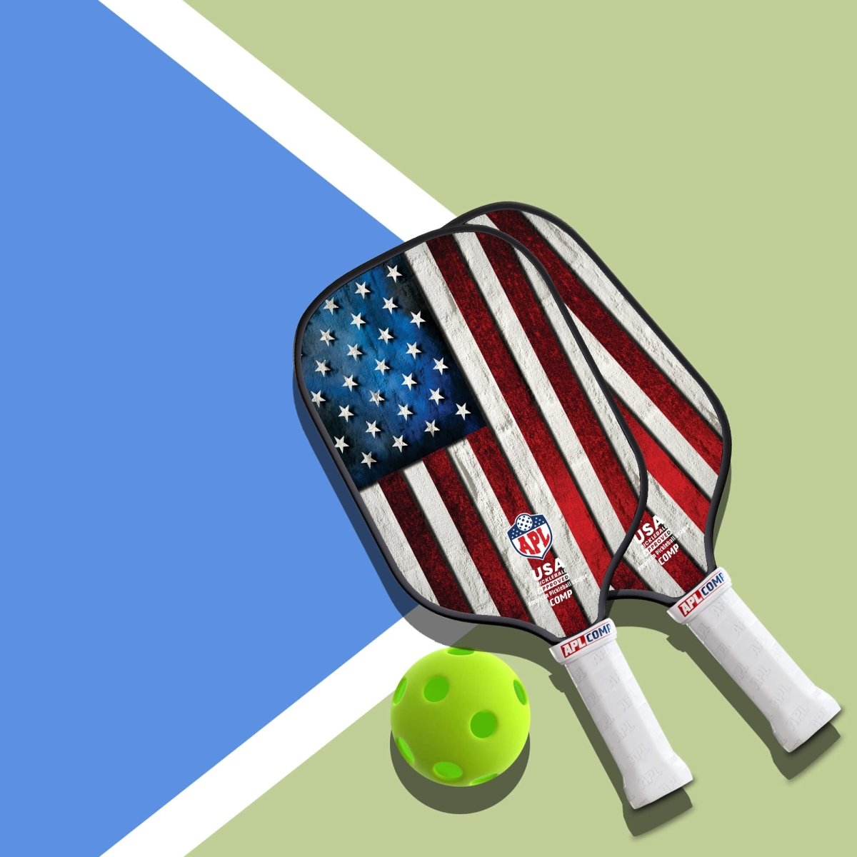 APL - US Flag Pickleball Paddle | 16mm Carbon Fiber | Best Pickleball Paddles | American Pickleball League