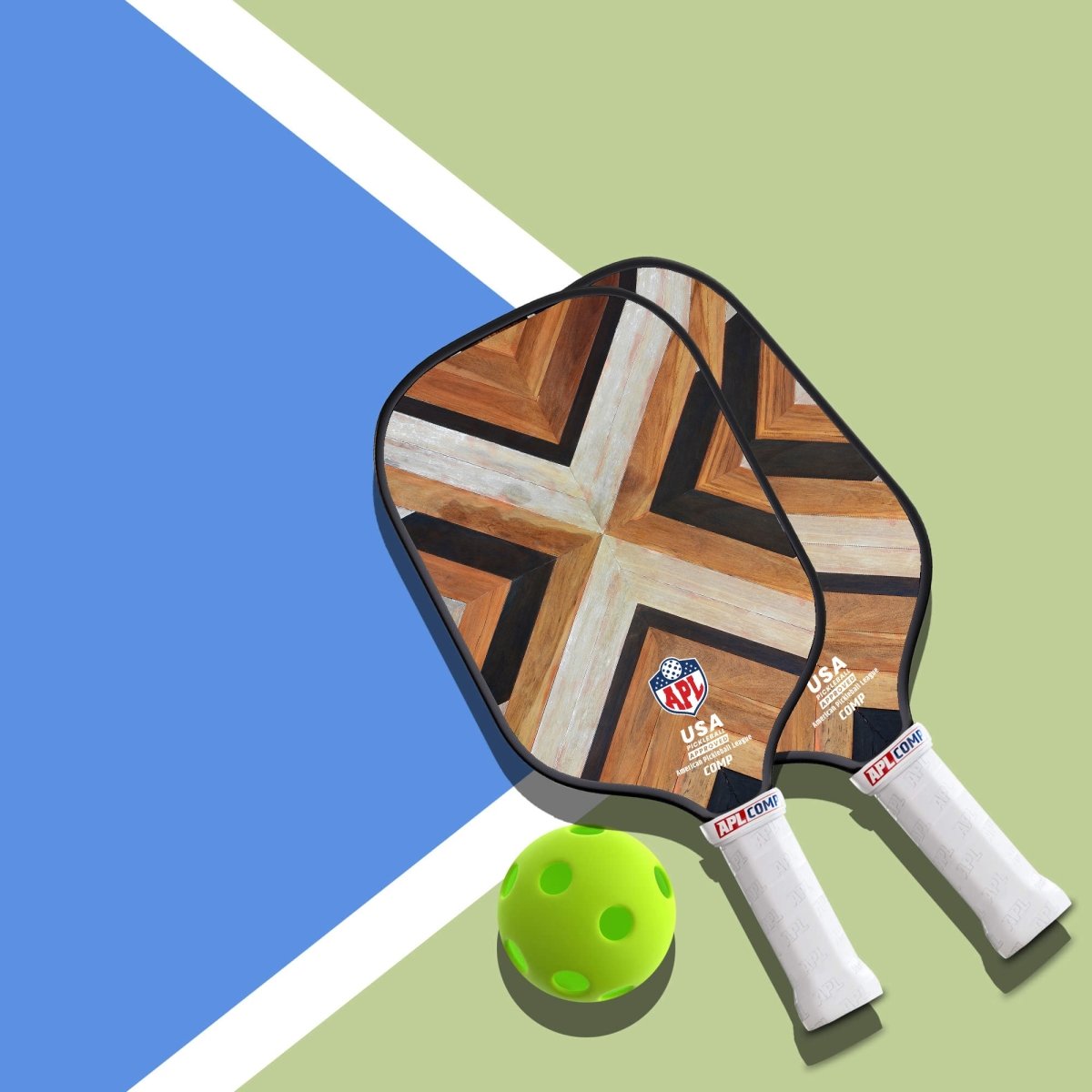 APL - Wooden Patterns Pickleball Paddle | 16mm Carbon Fiber | Best Pickleball Paddles | American Pickleball League