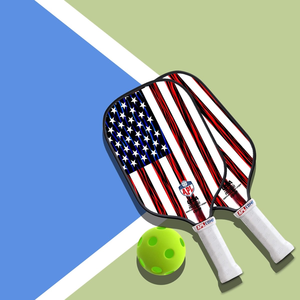 APL - US Flag Pickleball Paddle | 16mm Carbon Fiber | Best Pickleball Paddles | American Pickleball League