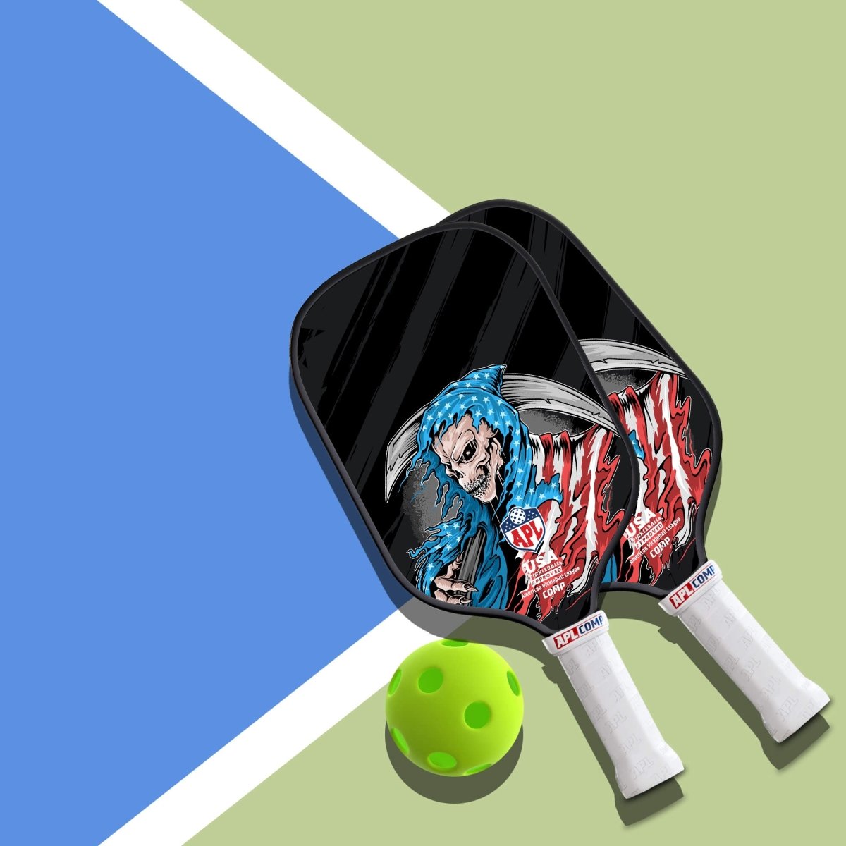 APL - Skull Flag Pickleball Paddle | 16mm Carbon Fiber | Best Pickleball Paddles | American Pickleball League