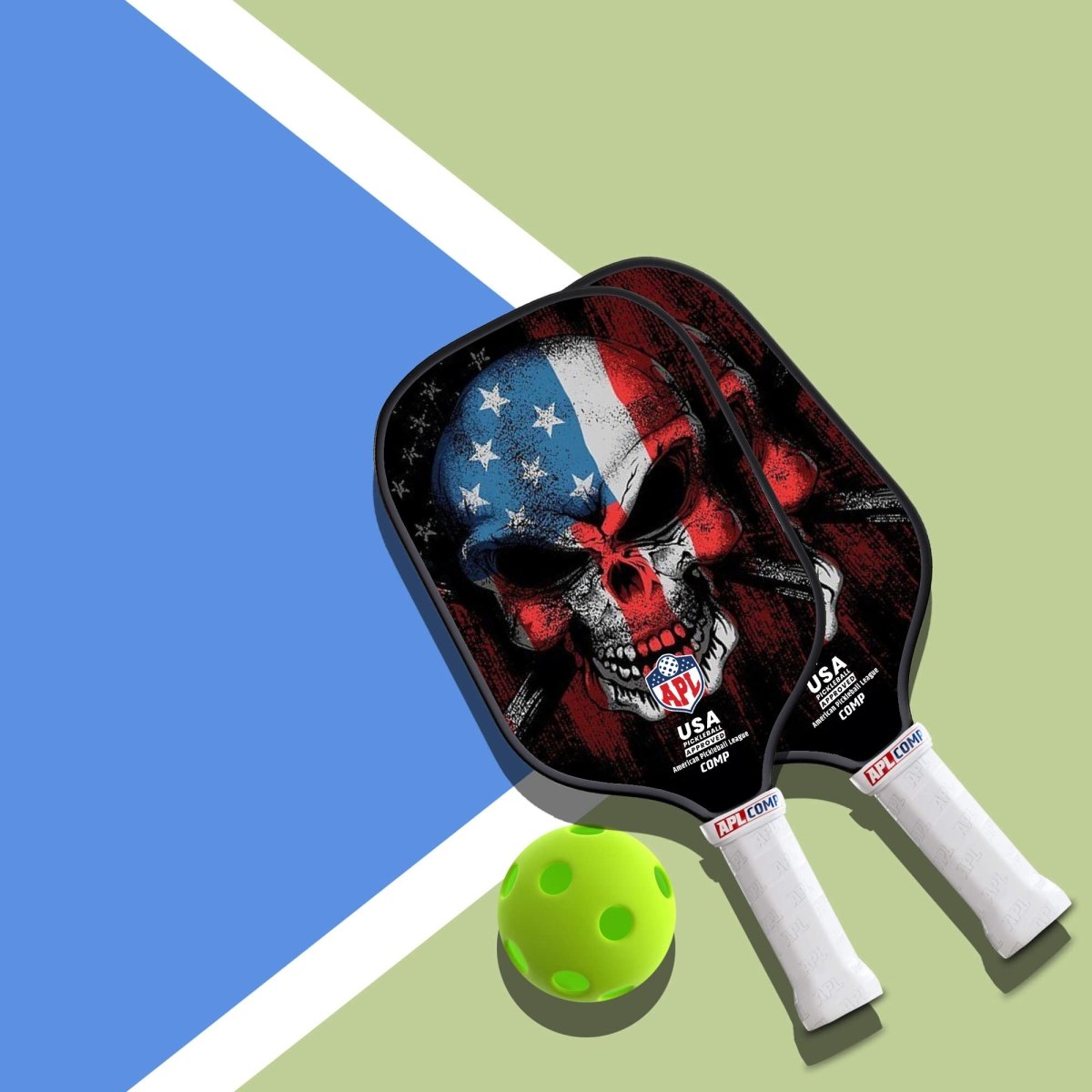 APL - Skull Flag Pickleball Paddle | 16mm Carbon Fiber | Best Pickleball Paddles | American Pickleball League