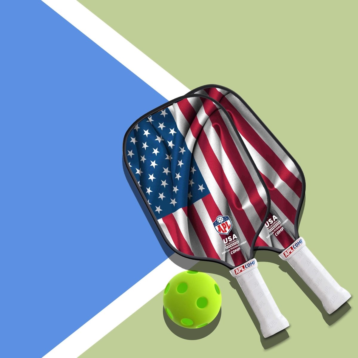 APL - US Flag Pickleball Paddle | 16mm Carbon Fiber | Best Pickleball Paddles | American Pickleball League