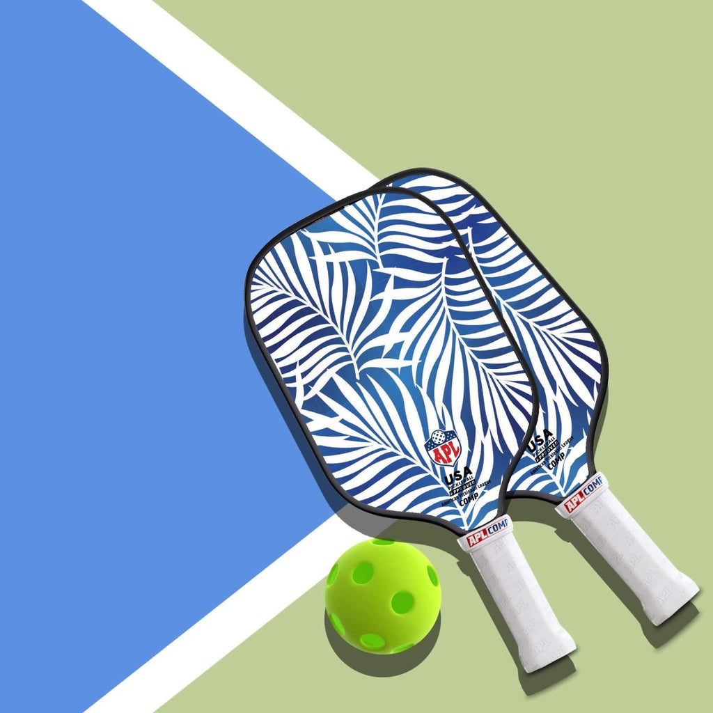 APL - White Leaves Pickleball Paddle | 16mm Carbon Fiber | Best Pickleball Paddles | American Pickleball League