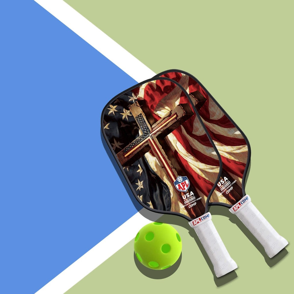 APL - Cross Flag | 16mm Carbon Fiber | Best Pickleball Paddles | American Pickleball League