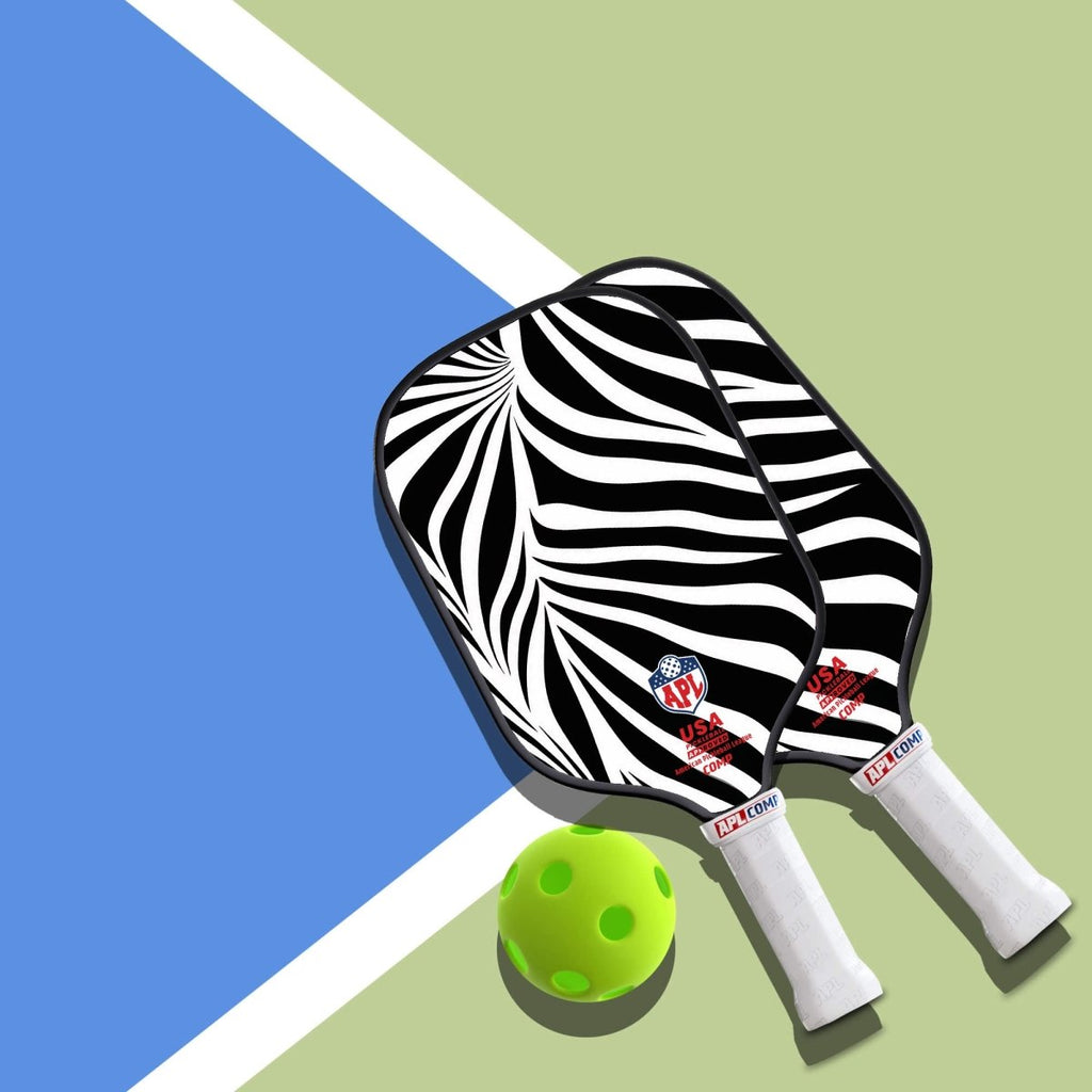 APL - White Black Patterns Pickleball Paddle | 16mm Carbon Fiber | Best Pickleball Paddles | American Pickleball League