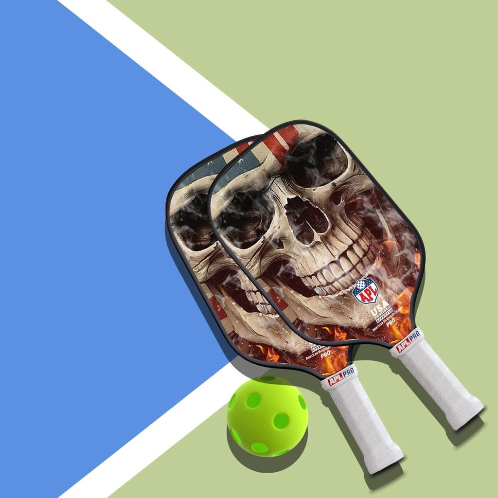 APL - Smoky Skull Pickleball Paddle | 16mm Carbon Fiber | Best Pickleball Paddles | American Pickleball League