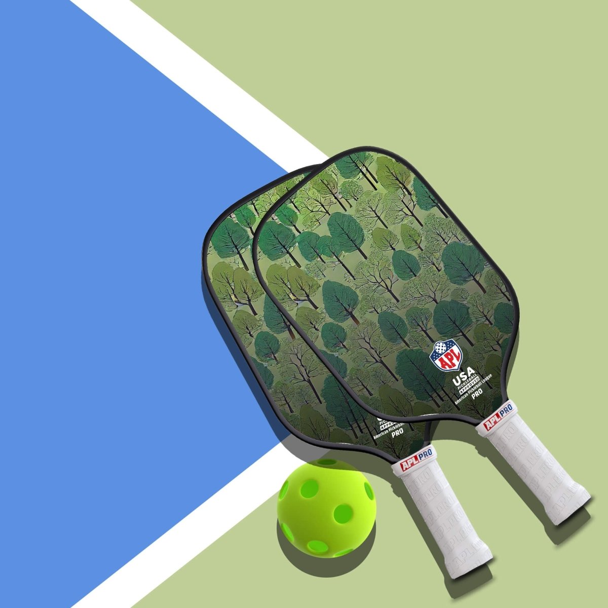 APL - Trees Pickleball Paddle | 16mm Carbon Fiber | Best Pickleball Paddles | American Pickleball League