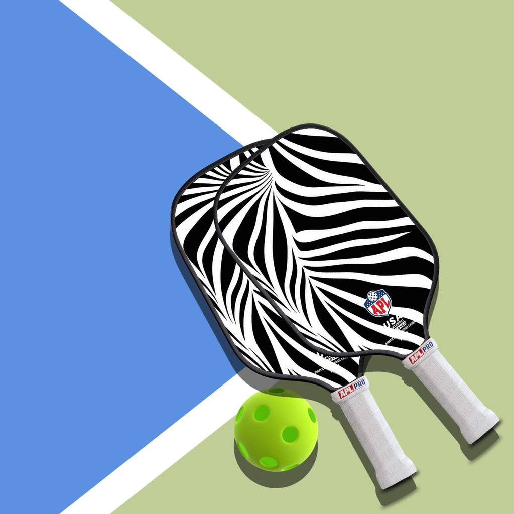 APL - White Black Patterns Pickleball Paddle | 16mm Carbon Fiber | Best Pickleball Paddles | American Pickleball League