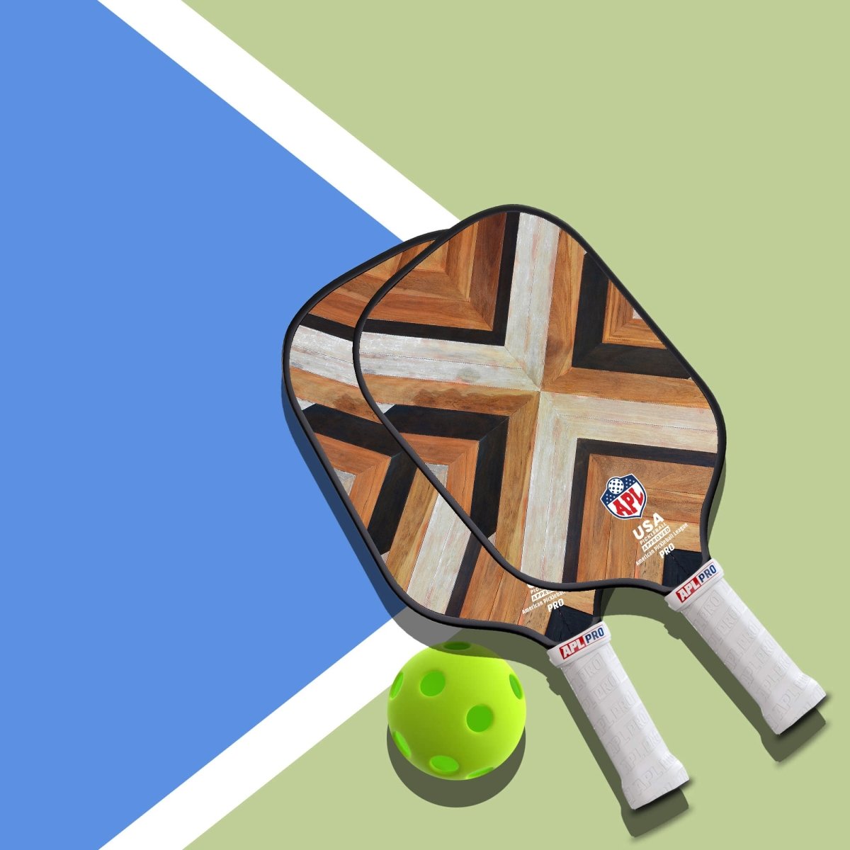 APL - Wooden Patterns Pickleball Paddle | 16mm Carbon Fiber | Best Pickleball Paddles | American Pickleball League