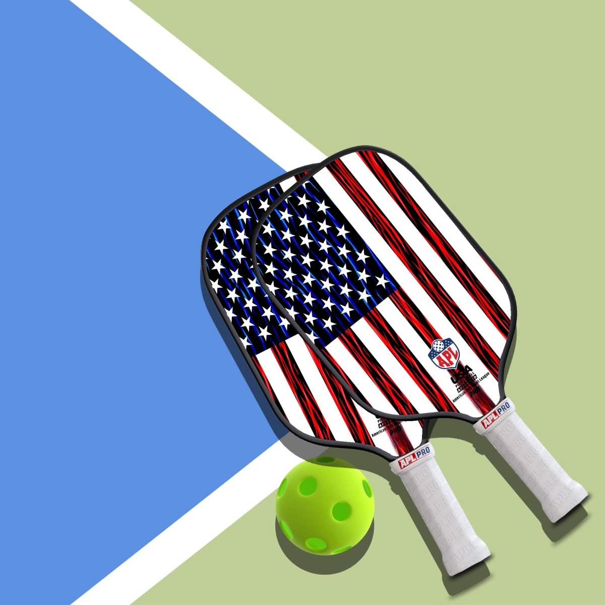 APL - US Flag Pickleball Paddle | 16mm Carbon Fiber | Best Pickleball Paddles | American Pickleball League