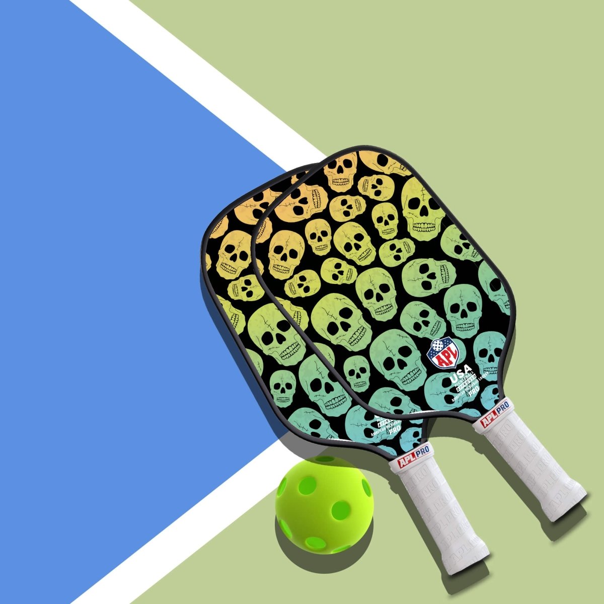 APL - Skulls Pickleball Paddle | 16mm Carbon Fiber | Best Pickleball Paddles | American Pickleball League