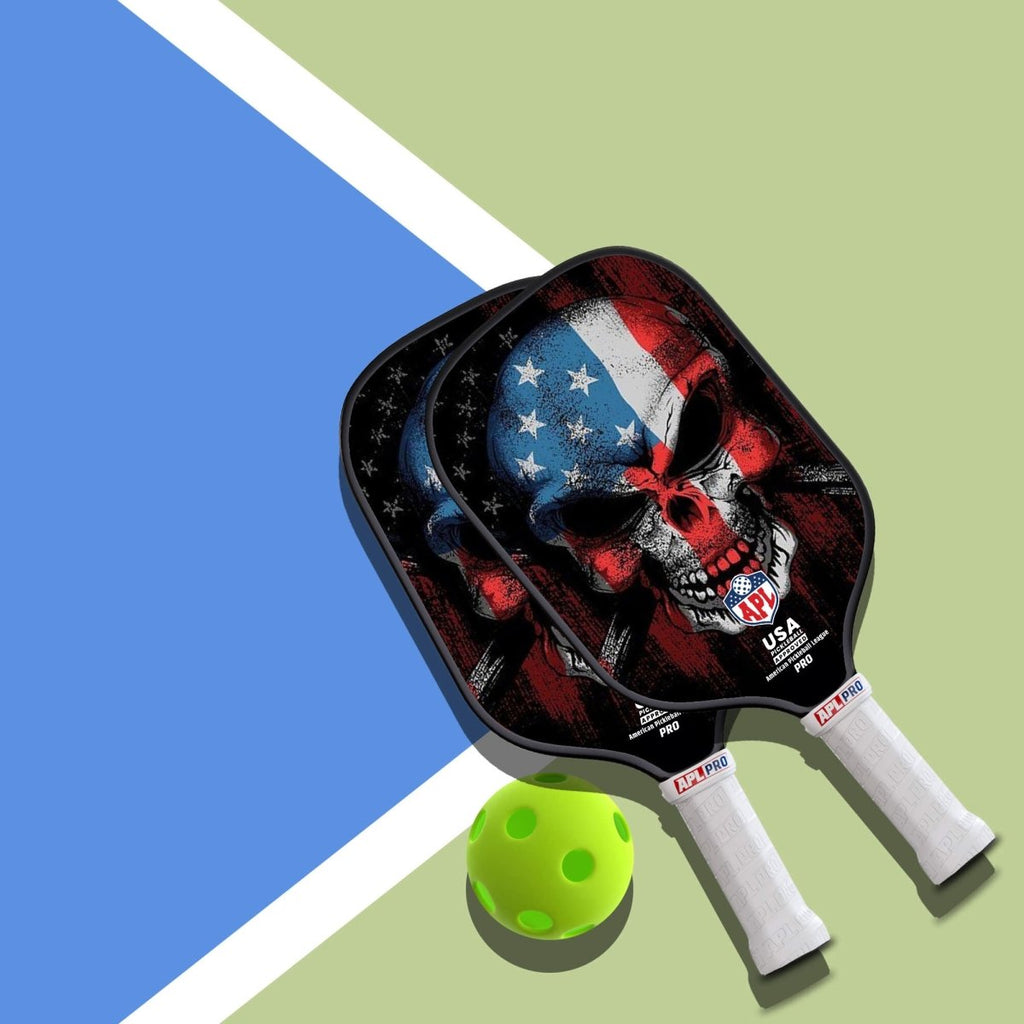 APL - Skull Flag Pickleball Paddle | 16mm Carbon Fiber | Best Pickleball Paddles | American Pickleball League