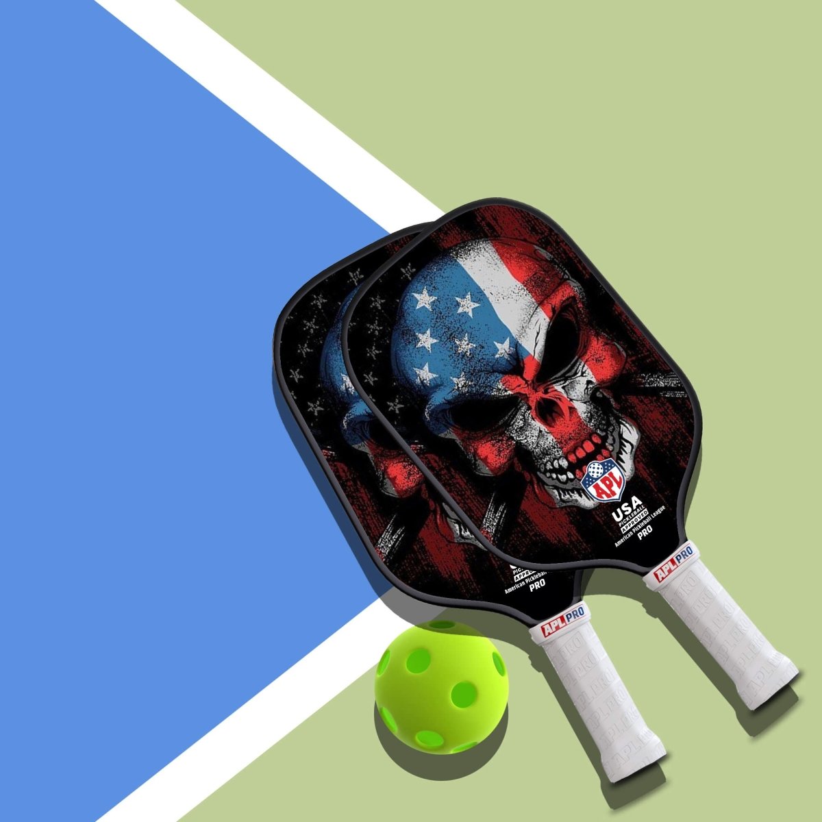 APL - Skull Flag Pickleball Paddle | 16mm Carbon Fiber | Best Pickleball Paddles | American Pickleball League