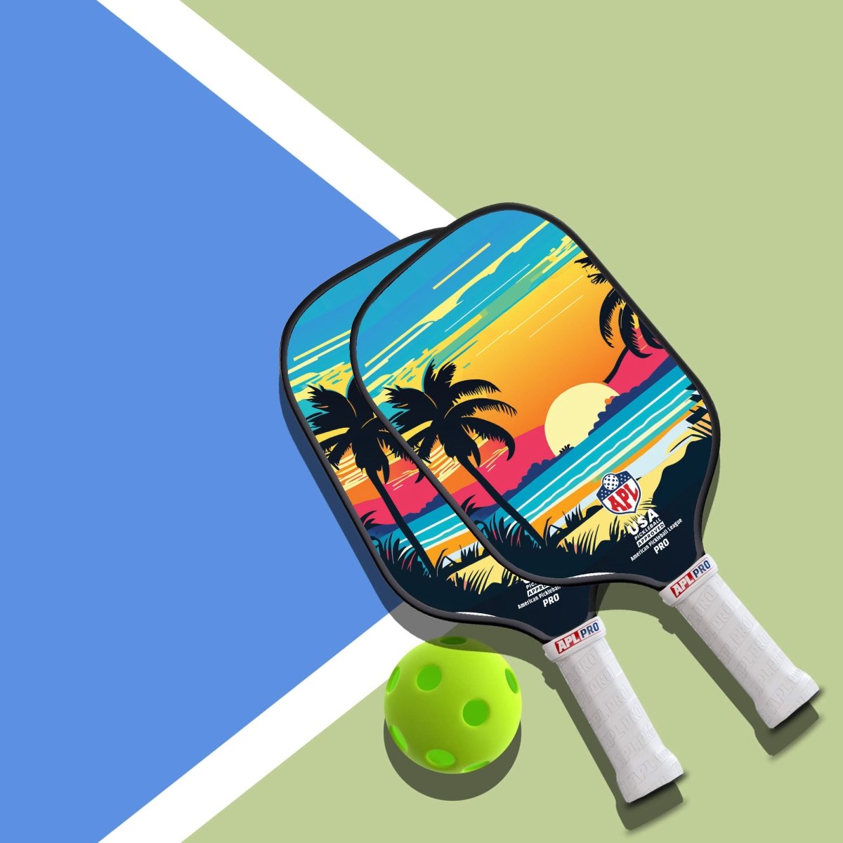 APL - Sunset Pickleball Paddles | 16mm Carbon Fiber | Best Pickleball Paddles | American Pickleball League