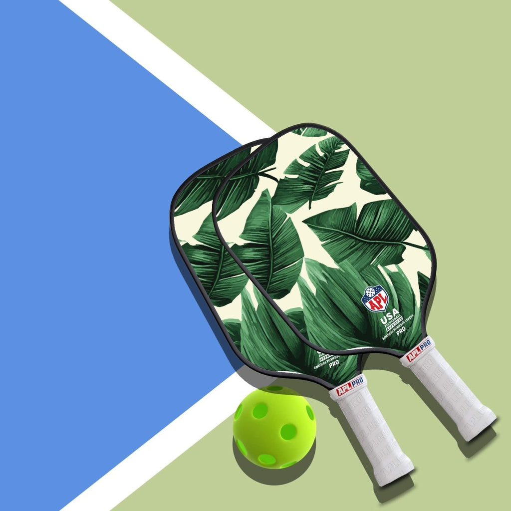 APL - Green Leaves Pickleball Paddle | 16mm Carbon Fiber | Best Pickleball Paddles | American Pickleball Leage