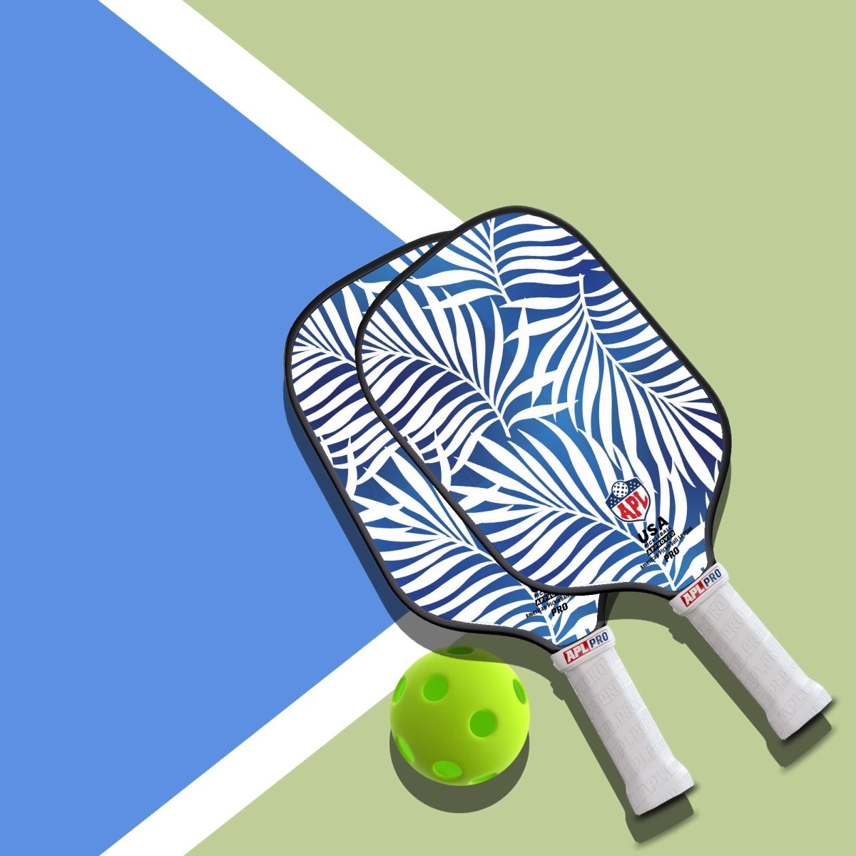 APL - White Leaves Pickleball Paddle | 16mm Carbon Fiber | Best Pickleball Paddles | American Pickleball League