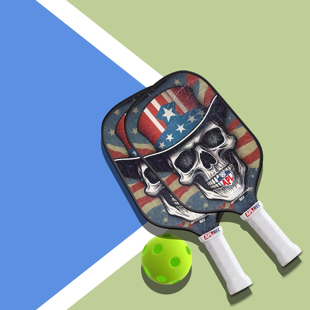 APL - Skulls Hat Pickleball Paddle | 16mm Carbon Fiber | Best Pickleball Paddles | American Pickleball League