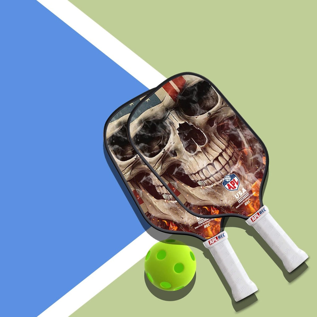 APL - Smoky Skull Pickleball Paddle | 16mm Carbon Fiber | Best Pickleball Paddles | American Pickleball League