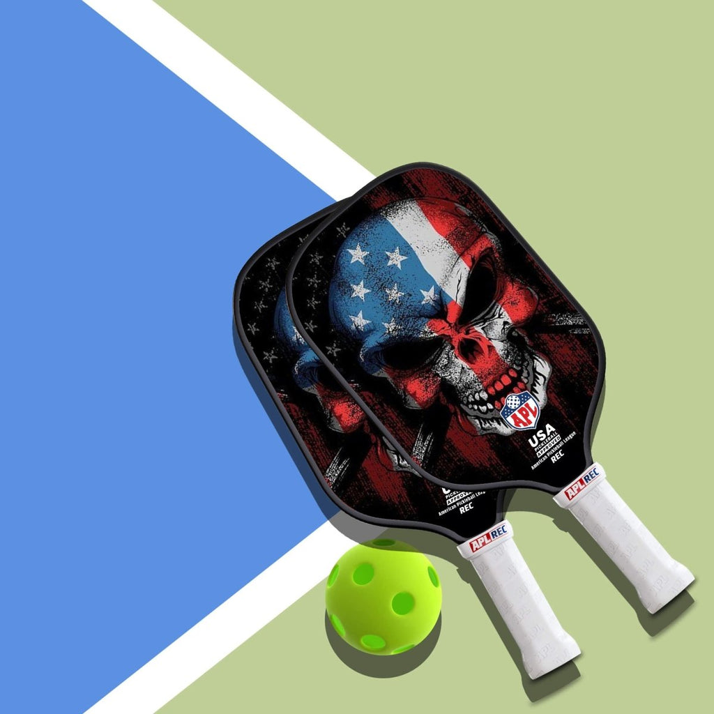 APL - Skull Flag Pickleball Paddle | 16mm Carbon Fiber | Best Pickleball Paddles | American Pickleball League