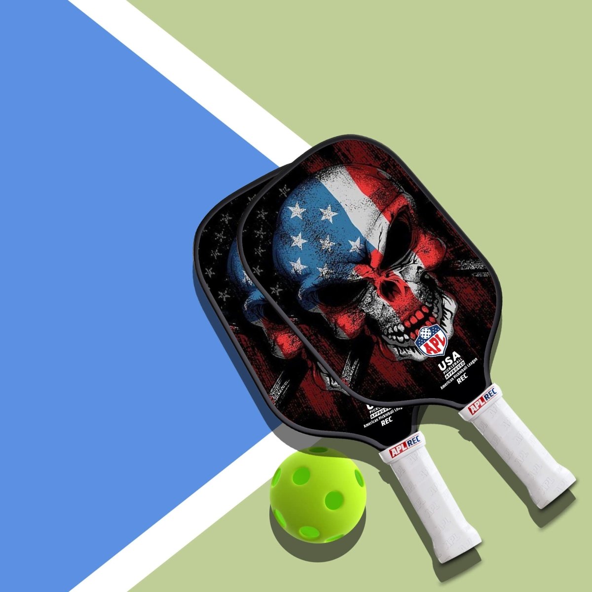 APL - Skull Flag Pickleball Paddle | 16mm Carbon Fiber | Best Pickleball Paddles | American Pickleball League