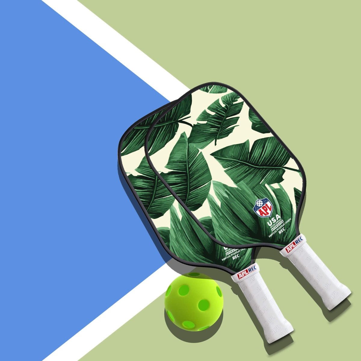 APL - Green Leaves Pickleball Paddle | 16mm Carbon Fiber | Best Pickleball Paddles | American Pickleball Leage