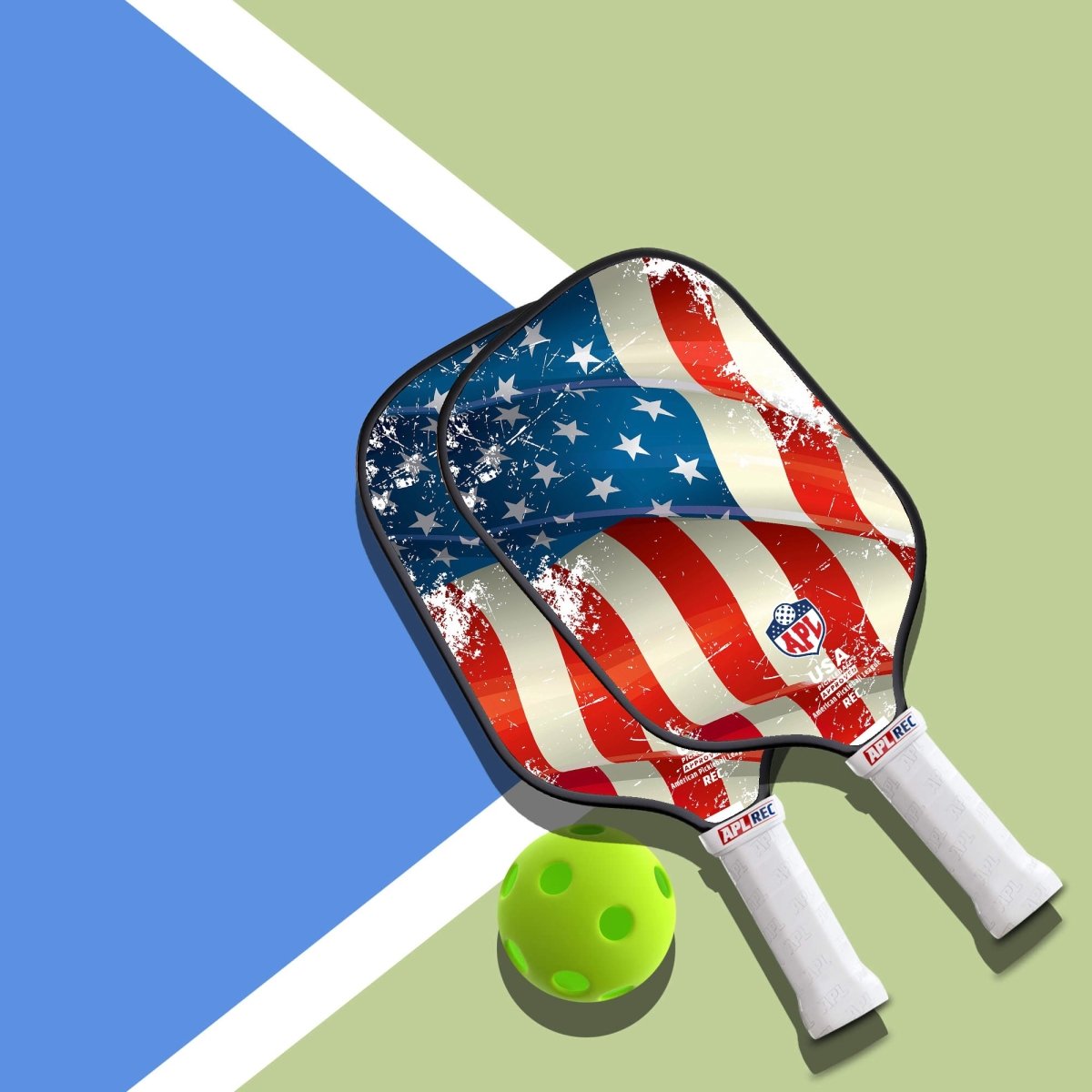 APL - US Flag Pickleball Paddle | 16mm Carbon Fiber | Best Pickleball Paddles | American Pickleball League