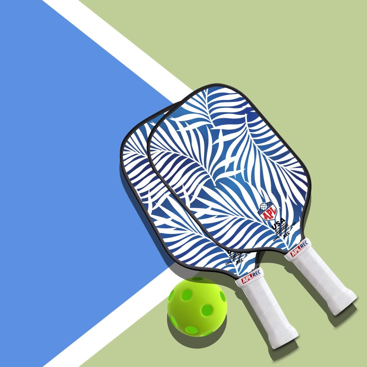 APL - White Leaves Pickleball Paddle | 16mm Carbon Fiber | Best Pickleball Paddles | American Pickleball League