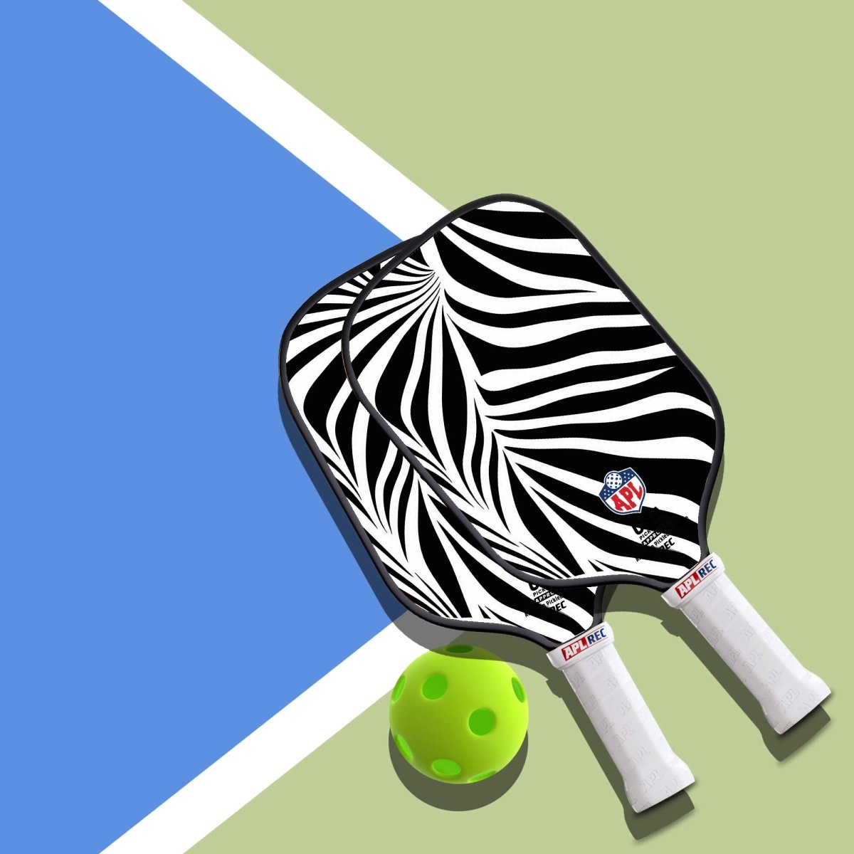 APL - White Black Patterns Pickleball Paddle | 16mm Carbon Fiber | Best Pickleball Paddles | American Pickleball League
