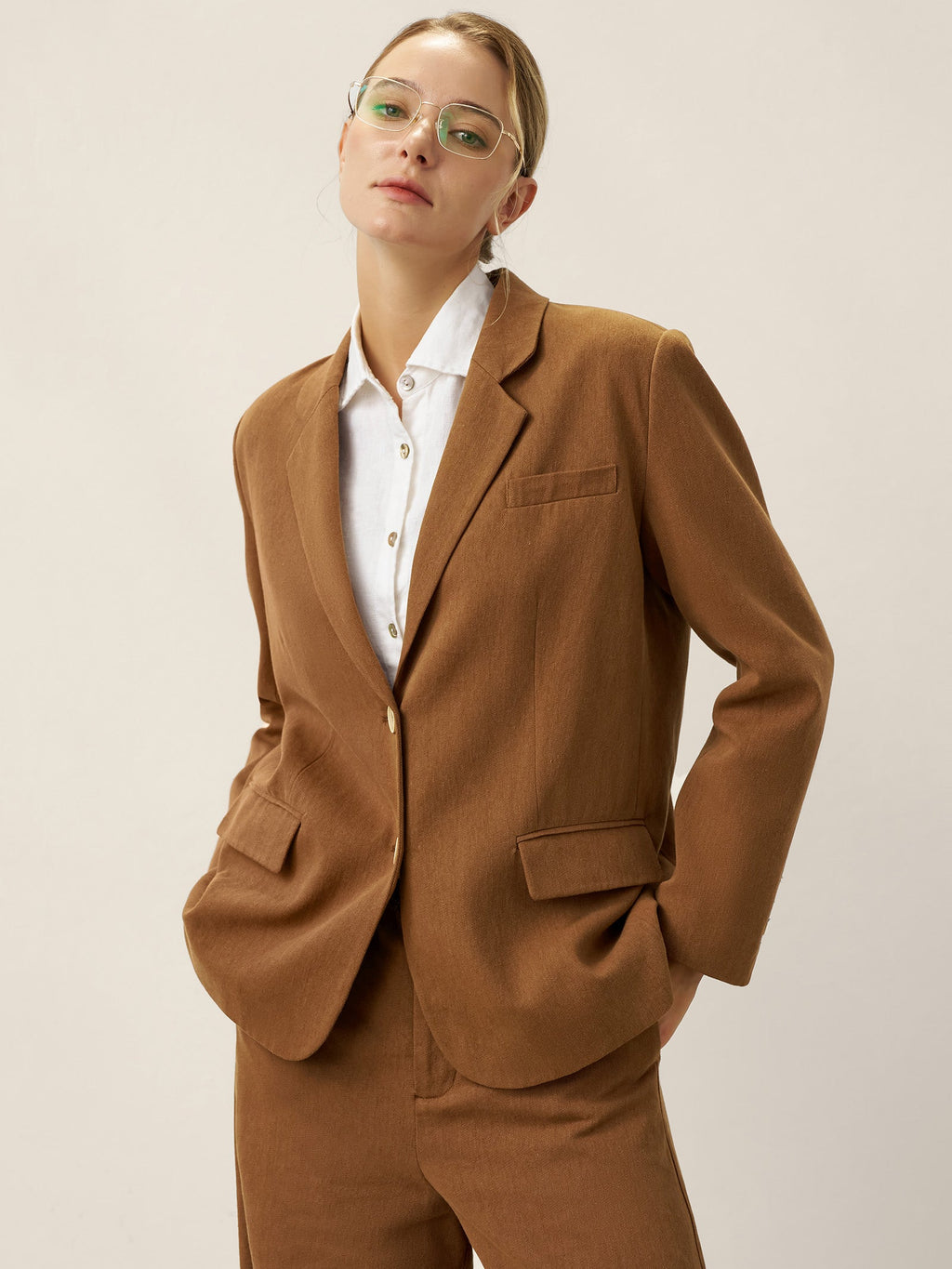 LINTICO LINTICO Lyocell Linen Tailored Blazer CASSIDY — main product shot