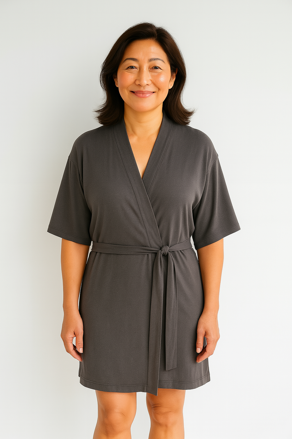 Silverlyne Silverlyne Tencel | Supreme Short-sleeve Robe — detail close-up