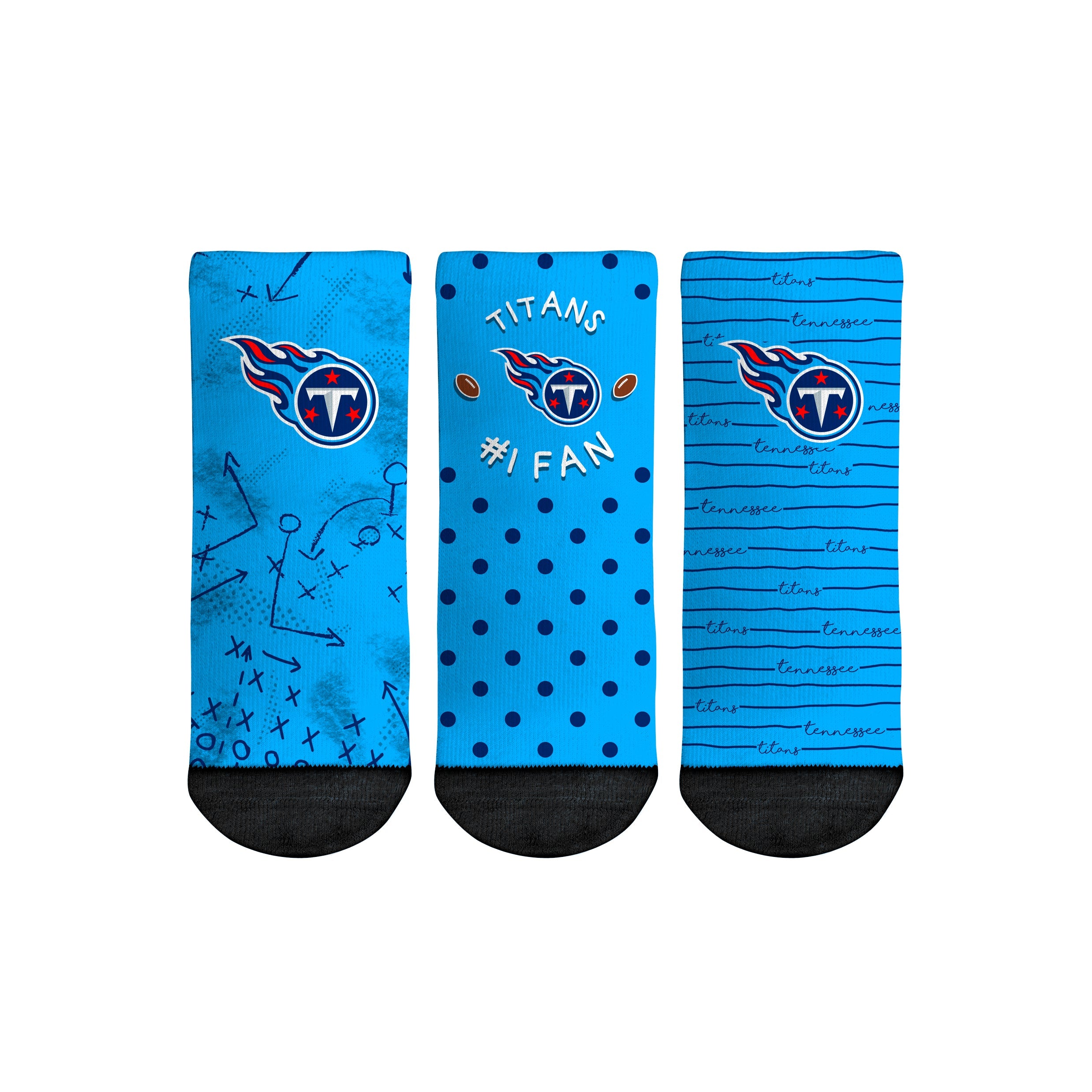 Rock 'Em Socks Rock 'Em Socks Tennessee Titans - Number 1 Fan 3-Pack (Toddler) — main product shot