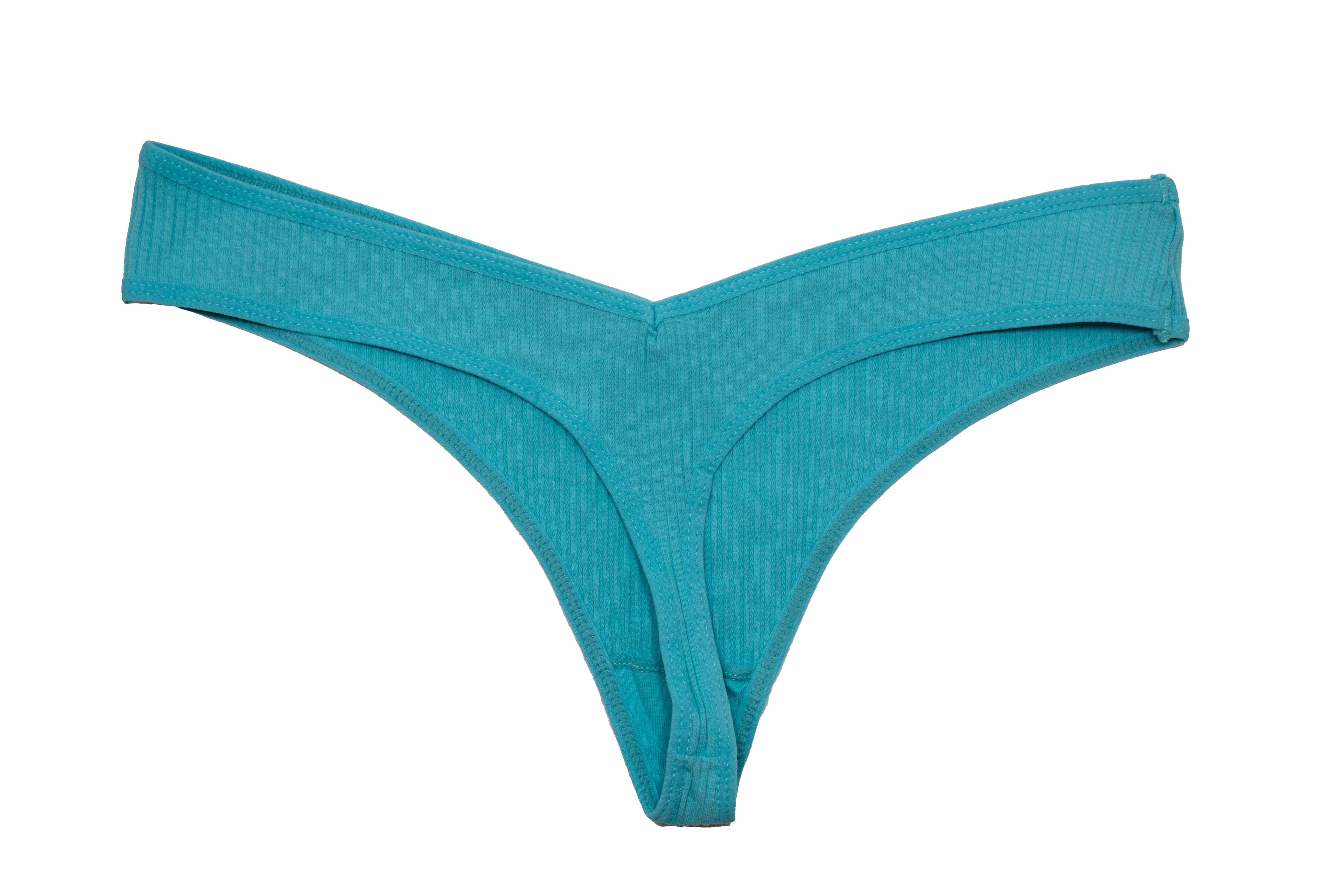 Love Libby Panties Cotton Rib Thong — product on model