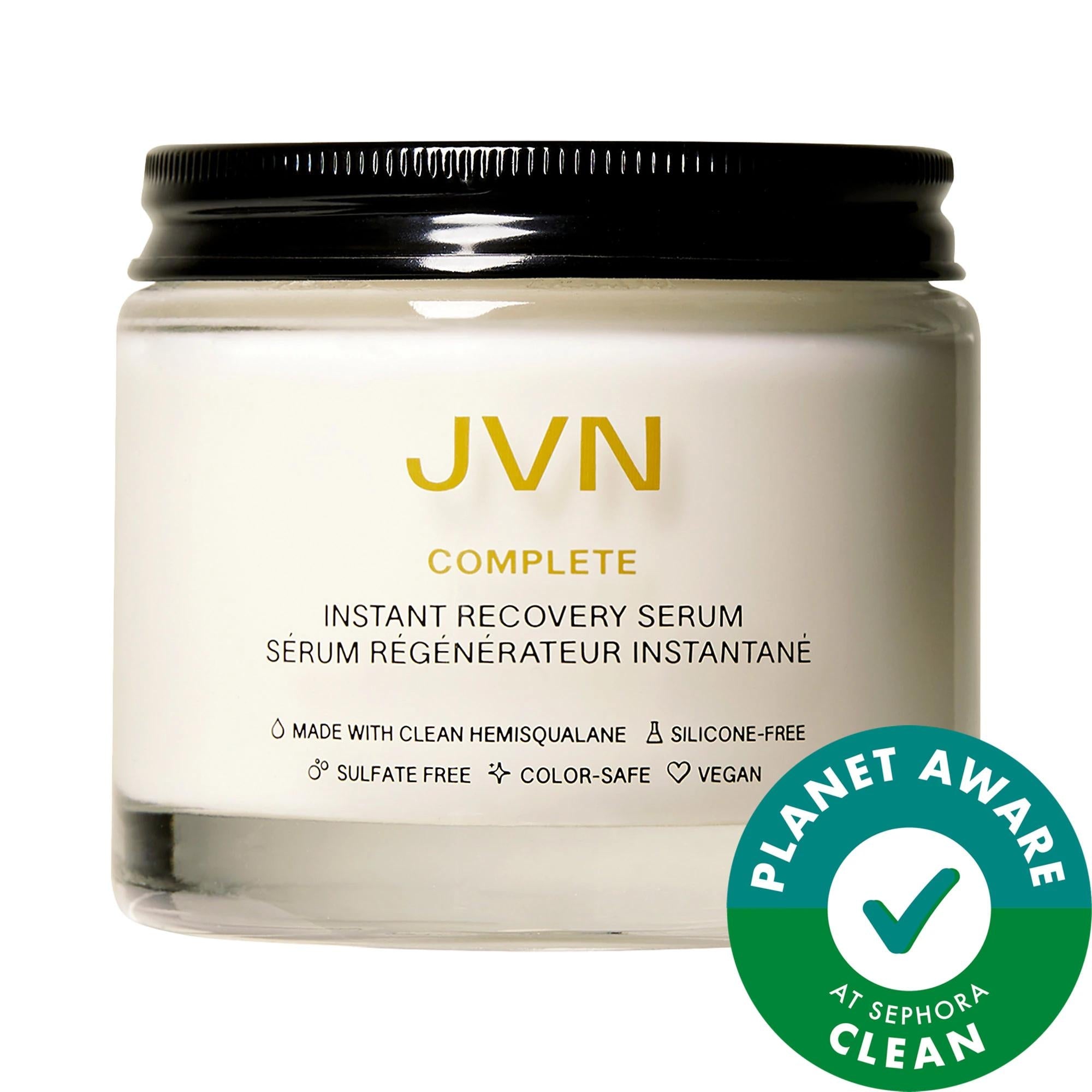 JVN Complete Instant Recovery Heat Protectant Leave-In Serum - Vegan, Cruelty-Free Hair Repair with Hemisqualane & Niacinamide