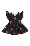 Mila & Rose ® Texas Tech Black Raider Red Flutter Twirl Bodysuit — main product shot