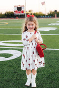 Mila & Rose ® Texas Tech White Raider Red 3/4 Sleeve Pocket Twirl Dress — main product shot