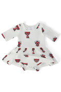 Mila & Rose ® Texas Tech White Raider Red 3/4 Sleeve Twirl Bodysuit — main product shot