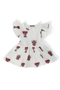 Mila & Rose ® Texas Tech White Raider Red Flutter Twirl Bodysuit — main product shot