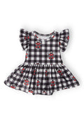 Mila & Rose ® Texas Tech Plaid Raider Red Flutter Twirl Bodysuit — main product shot