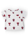Mila & Rose ® Texas Tech White Raider Red Ruffle Pocket Tee — main product shot