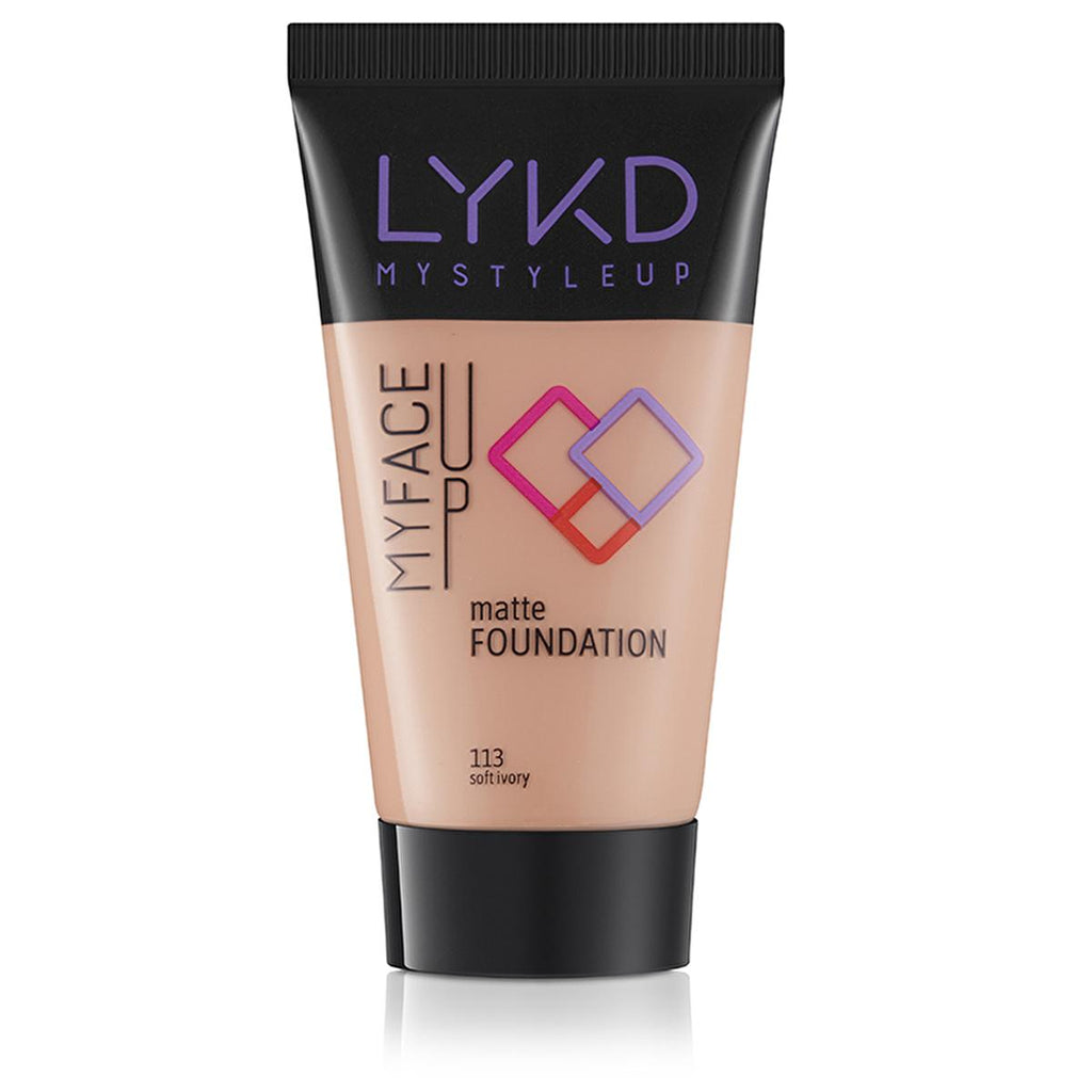 LYKD Matte Foundation 113 Soft Ivory - Long-Lasting Matte Foundation for Flawless Makeup