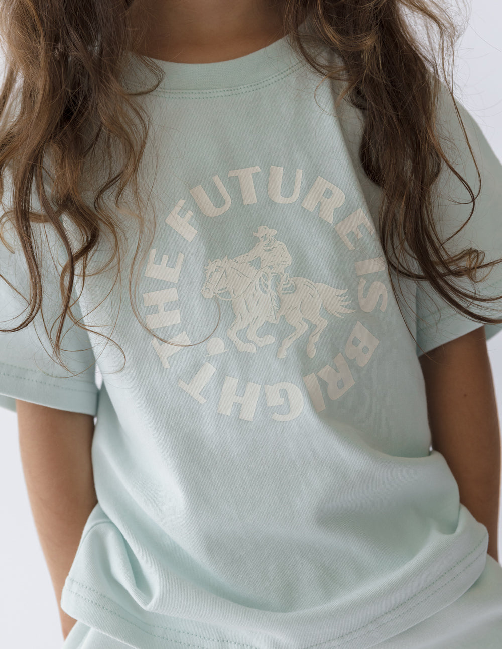 Elevated Faith The Future Is Bright Kids Tee — detail close-up