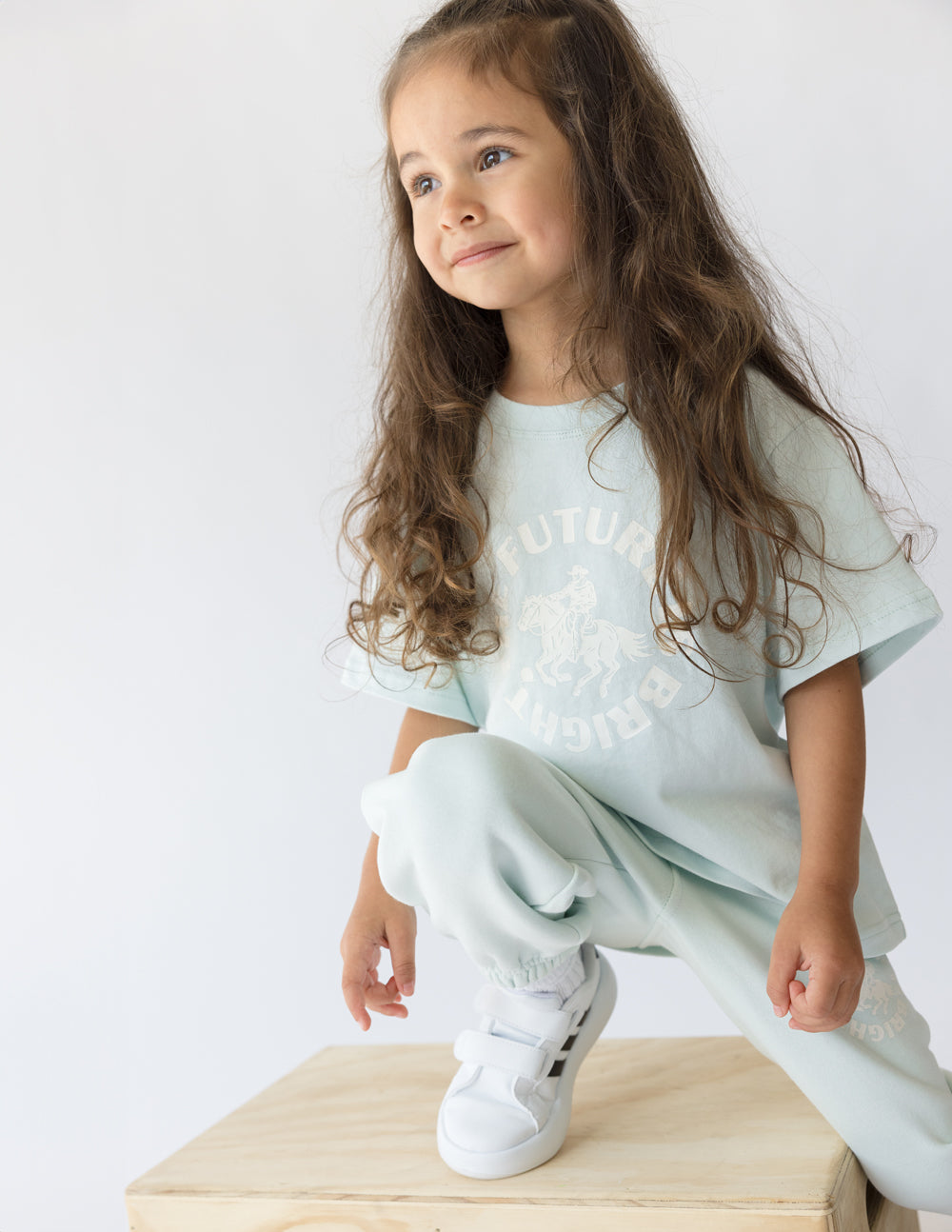 Elevated Faith The Future Is Bright Kids Tee — lifestyle context