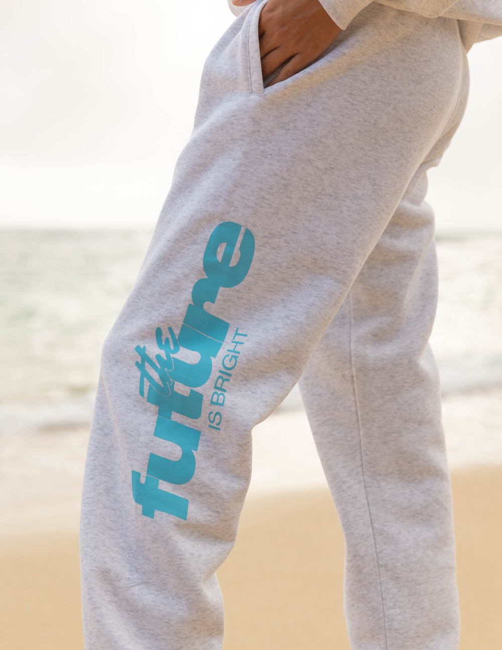Elevated Faith The Future Is Bright Retro Unisex Sweatpant — construction detail